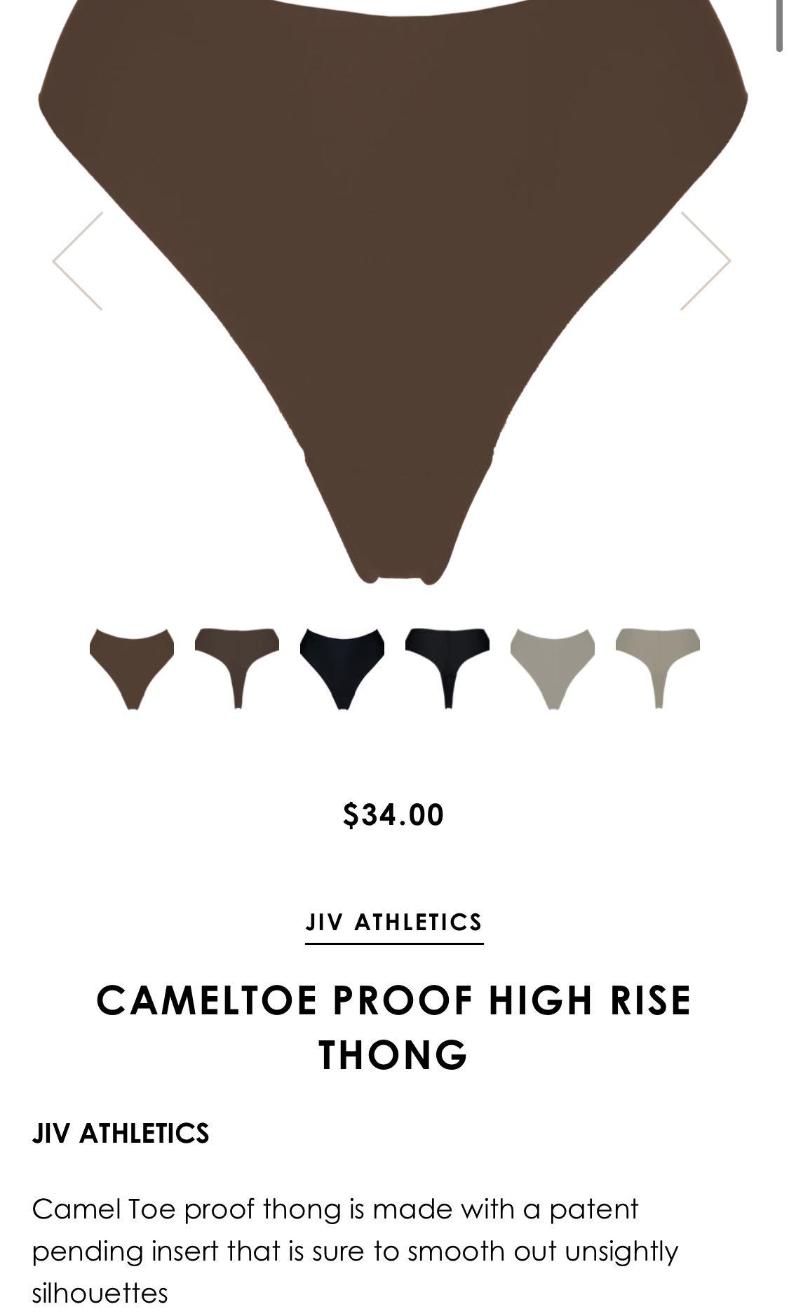 Jiv Athletics Cameltoe Proof High Rise Thongs, Women's Fashion