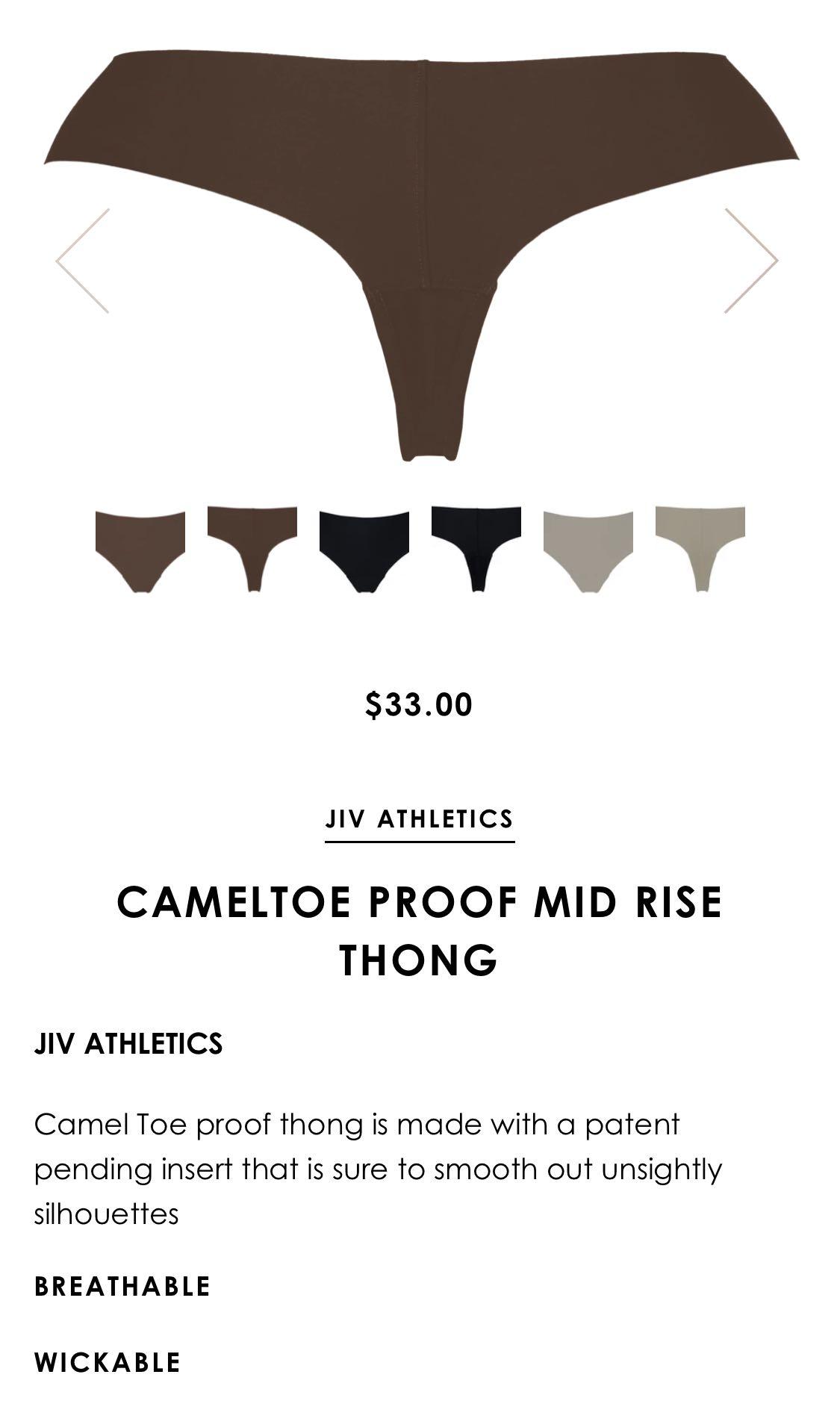 JIV Athletics BNIP Camel Toe Proof Mid Rise Athletic Thong - Coffee,  Women's Fashion, New Undergarments & Loungewear on Carousell