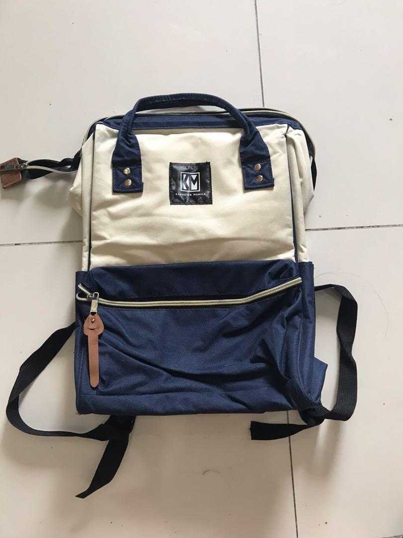 Karakter Manila Backpack (Category: Backpacks) located in Quezon City. Submitted by regiena_siy (Listing ID 1108833355, Image 1). Description: Blue and white backpack (similar to Anello). Barely used..
