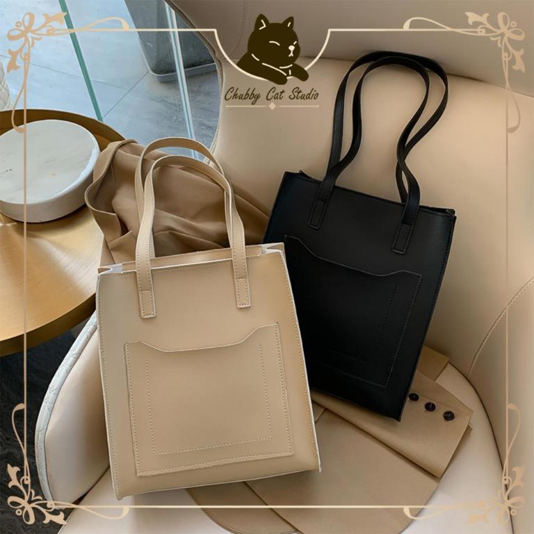 Korean Fashion Pu Leather Tote Student Ol Office Bag Shoulder Handbag Kulit Pu Beg Tangan Wanita Ol Ready Stoc Luxury Bags Wallets On Carousell