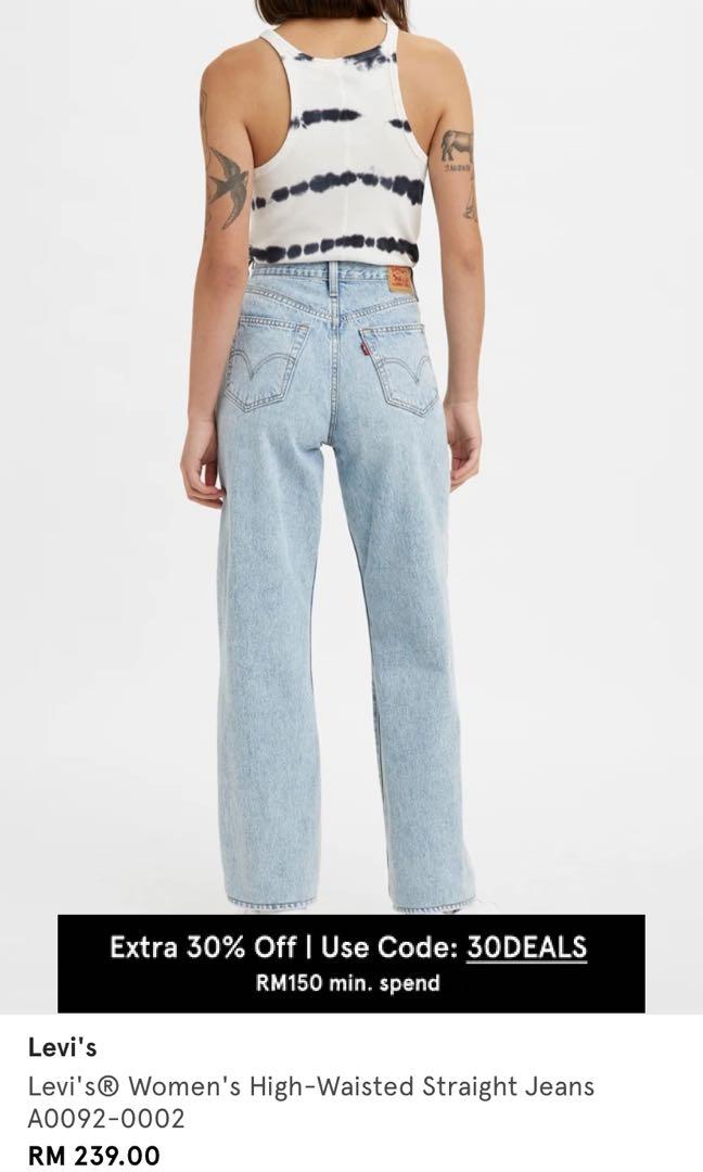 levi's high waisted straight jeans, Women's Fashion, Bottoms, Jeans &  Leggings on Carousell