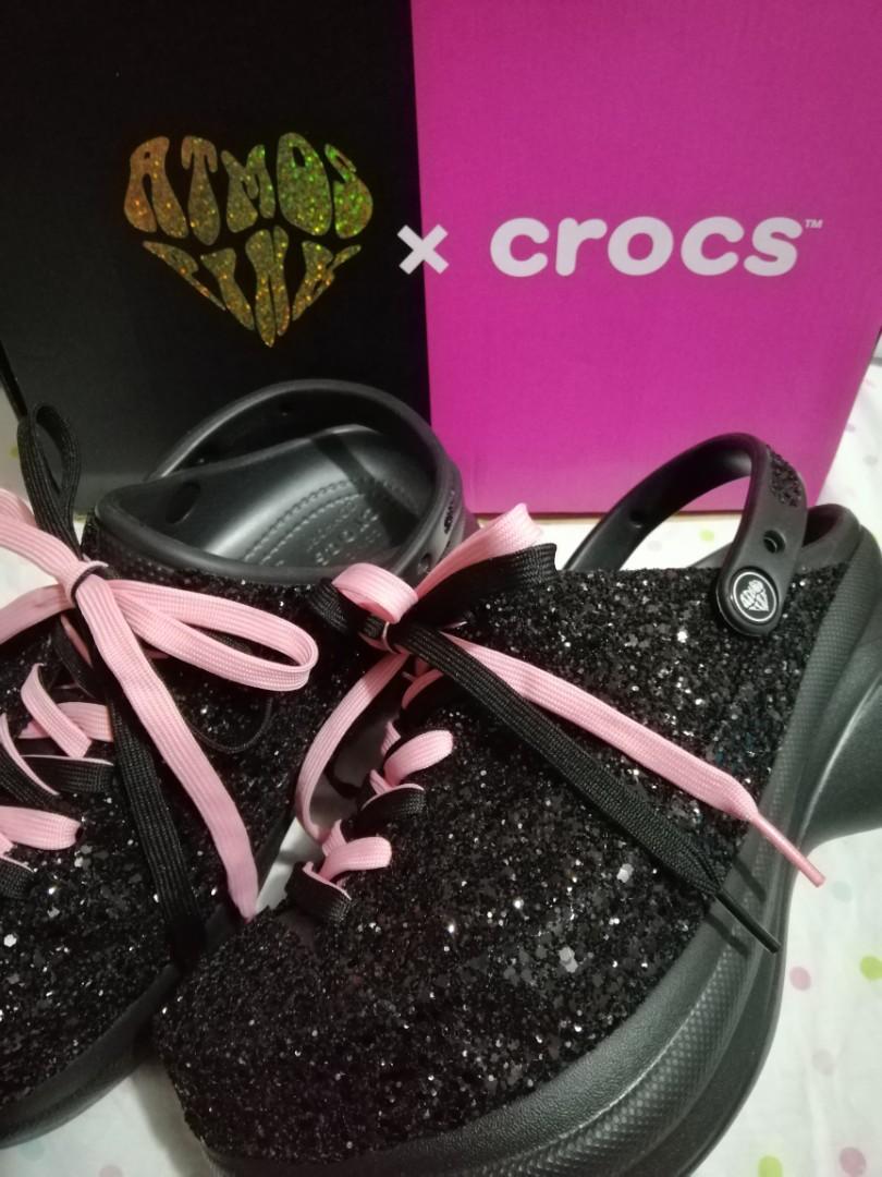 atmos pink crocs