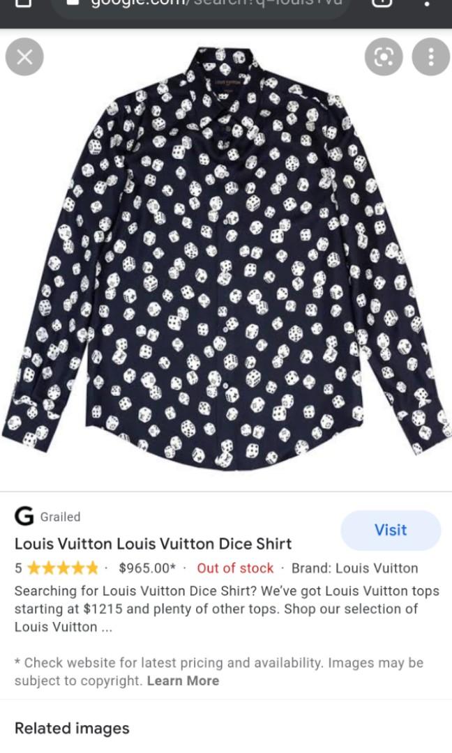 Louis Vuitton Dice Monogram Button Down l/s, Men's Fashion, Tops