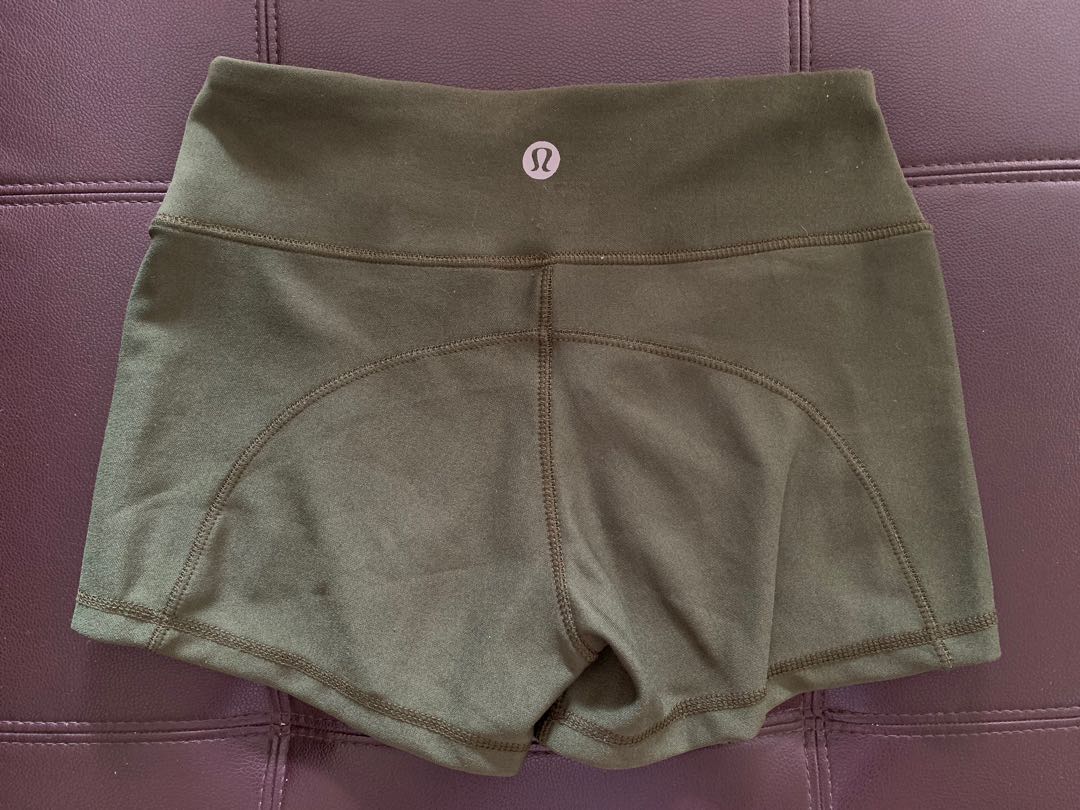 olive green lululemon shorts