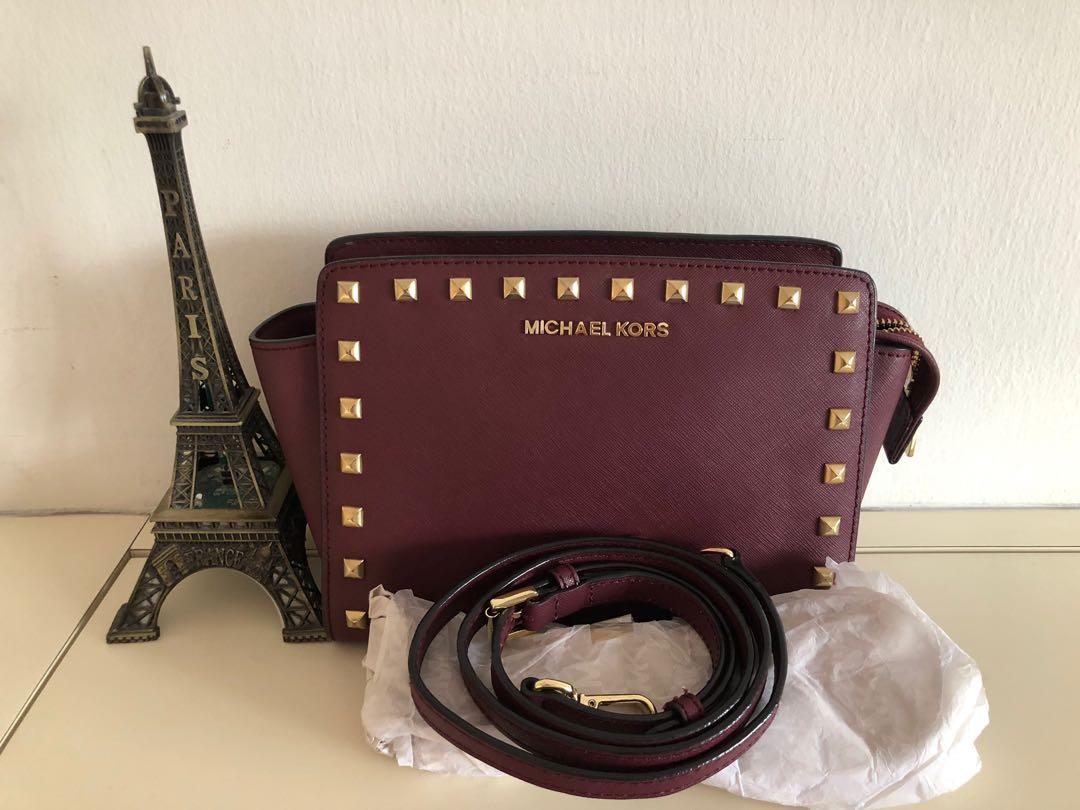 Michael kors selma maroon sales