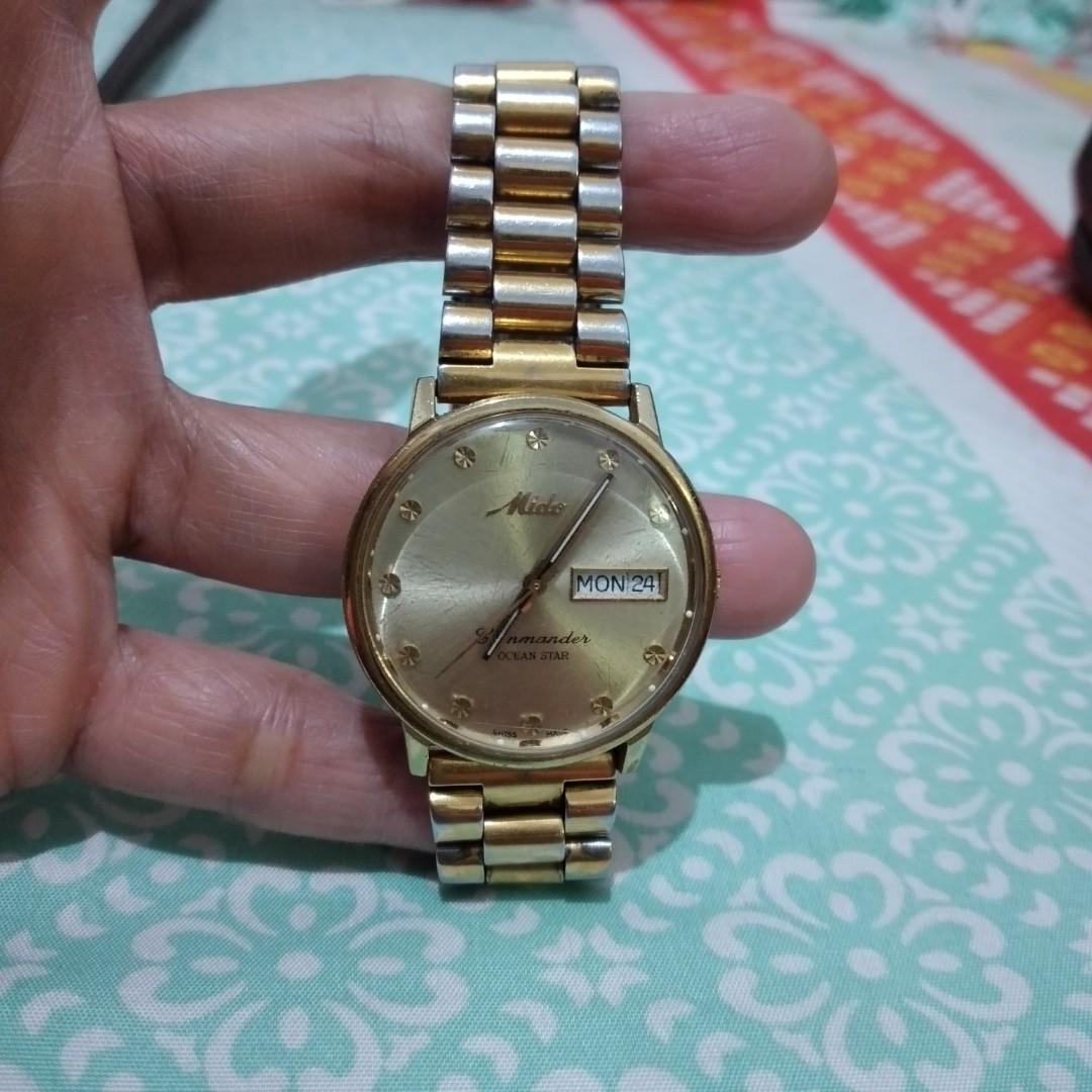 MIDO COMMANDER OCEAN STAR DATE TO DAY YELLOW GOLD DIAL AUTOMATIC