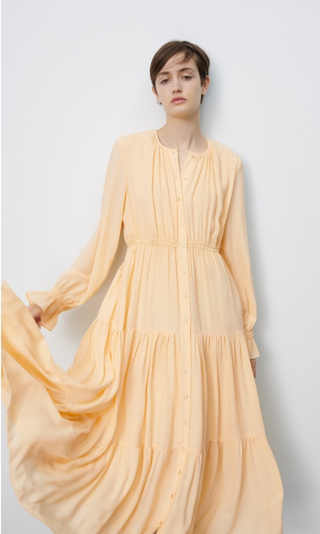 NEW 2021! ZARA Yellow Dress, Fesyen 