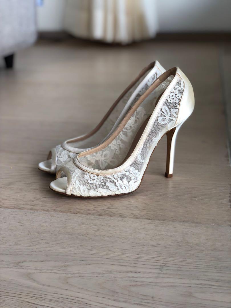 Oscar de la Renta White Lace Pumps Wedding Shoes Carousell