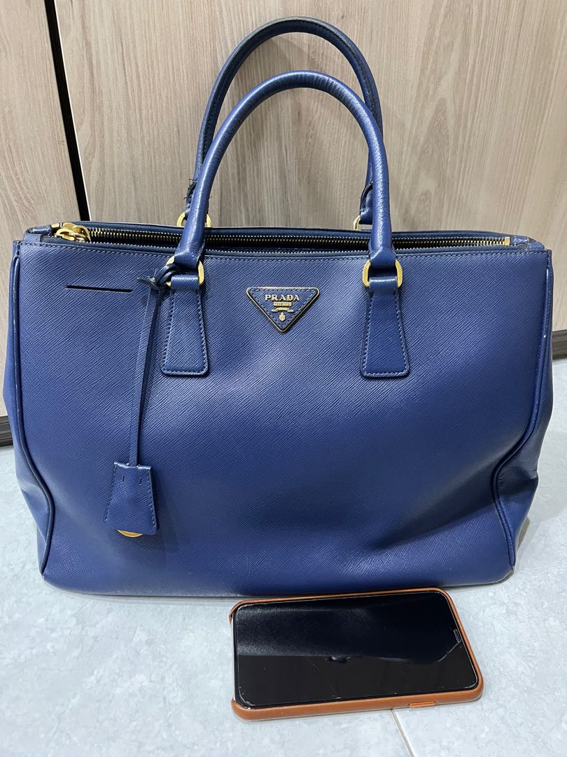 Prada saffiano lux BN2274 bluette/cornflower blue review!! 