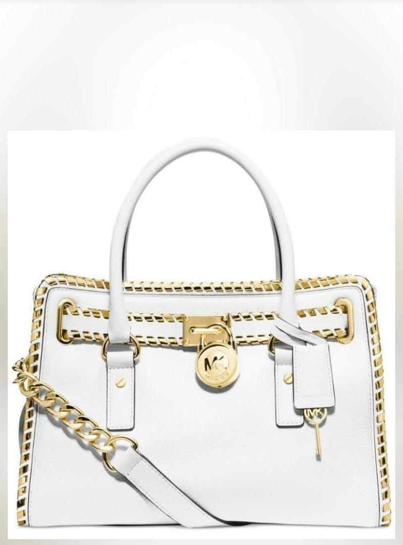Michael kors white hamilton bag clearance