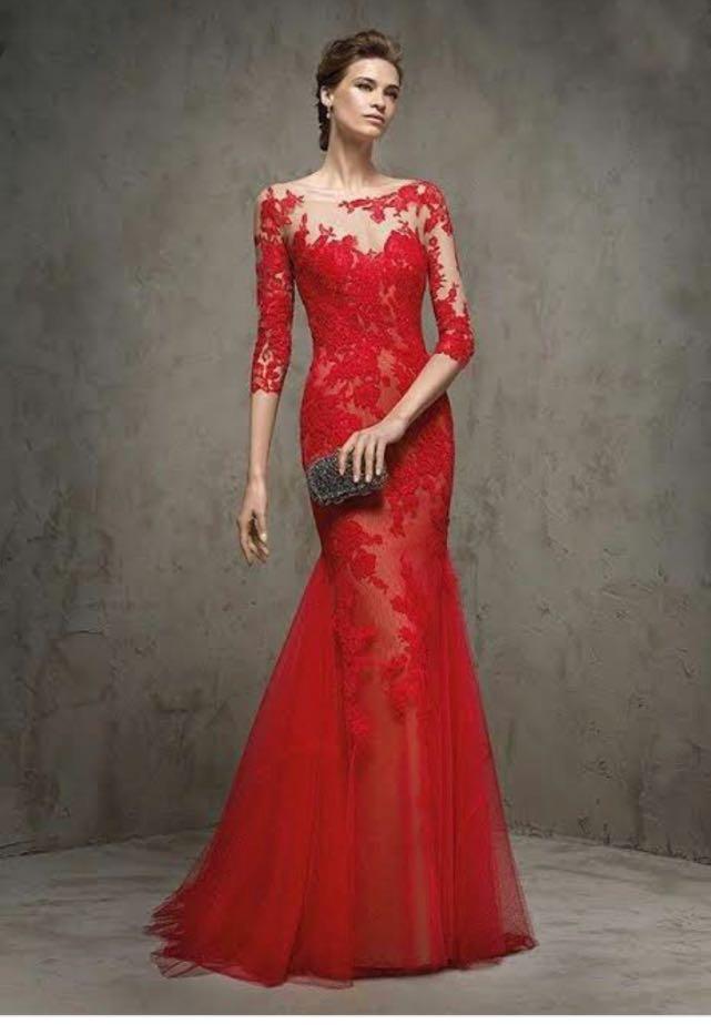 Pronovias red dress hot sale
