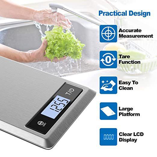  RENPHO Food Scale, Kitchen Scale for Food Ounces and Grams,  Smart Cooking and Coffee Scale with Timer, Nutritional Calculator for Keto,  Macro, and Calorie with Smartphone App, White  Review Analysis