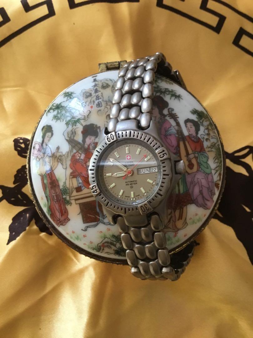 Swiss military watch titanium on sale