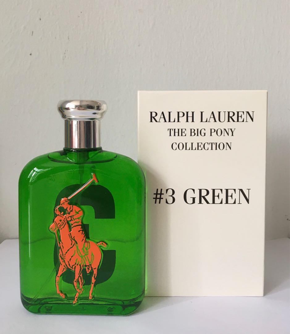 TESTER RL THE BIG PONY 3 GREEN EDT 125ML Beauty Personal Care