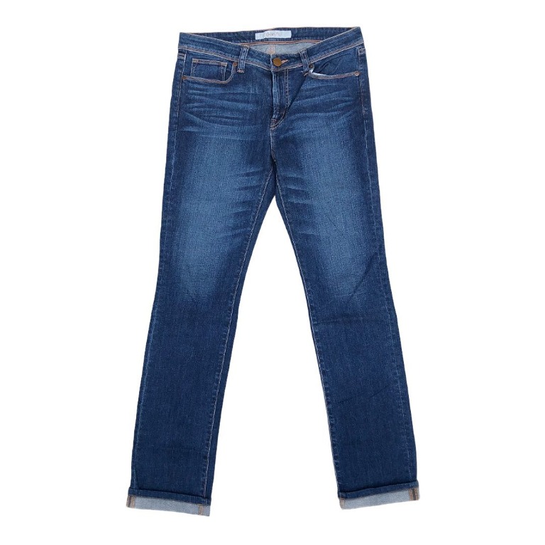 Uniqlo Jeans Slim Fit Straight Low Rise Midd Blue Spray On Jeans