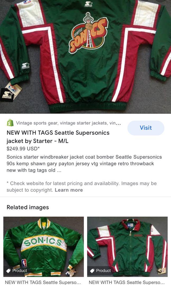 Vintage Seattle Sonics throwback windbreaker jacket - VintageSportsGear