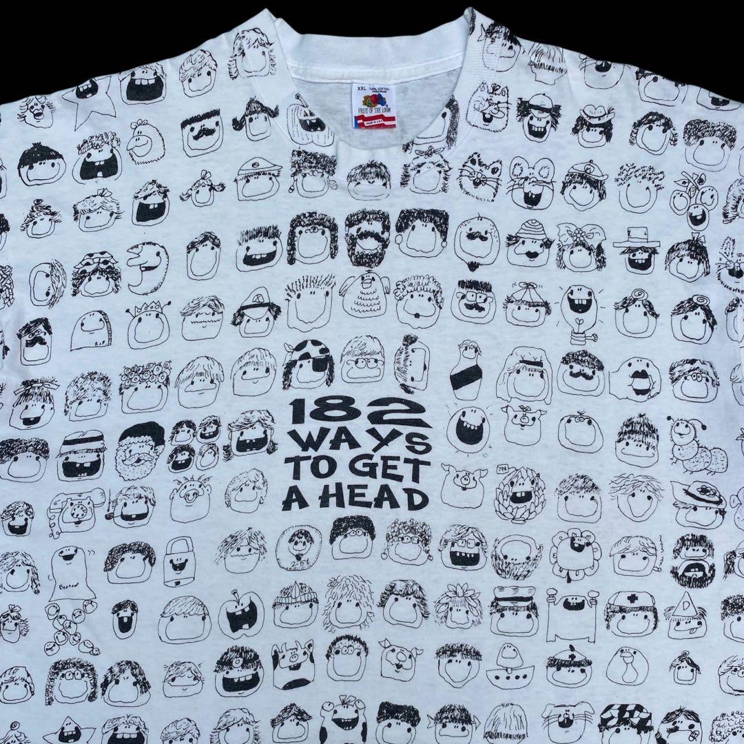 Vtg 90 s Gay M. Zurich 182 Ways To Get A Head Full Print AOP T Shirt