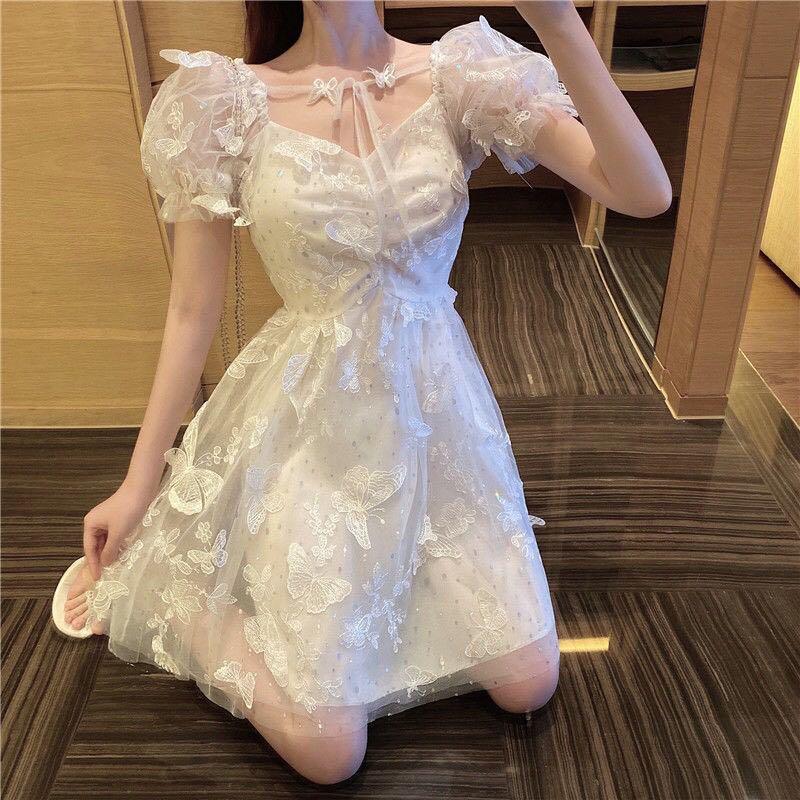 Butterfly discount dress white