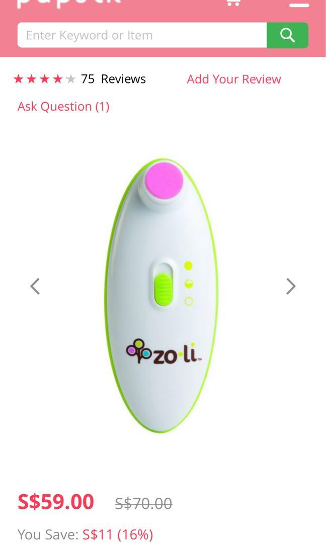 The Baby Store Ph - ZoLi Buzz B. Nail Trimmer ₱1,949.75 You won't need a  magnifying glass to safely trim your baby's nails. The BUZZ B is a battery  operated nail trimmer