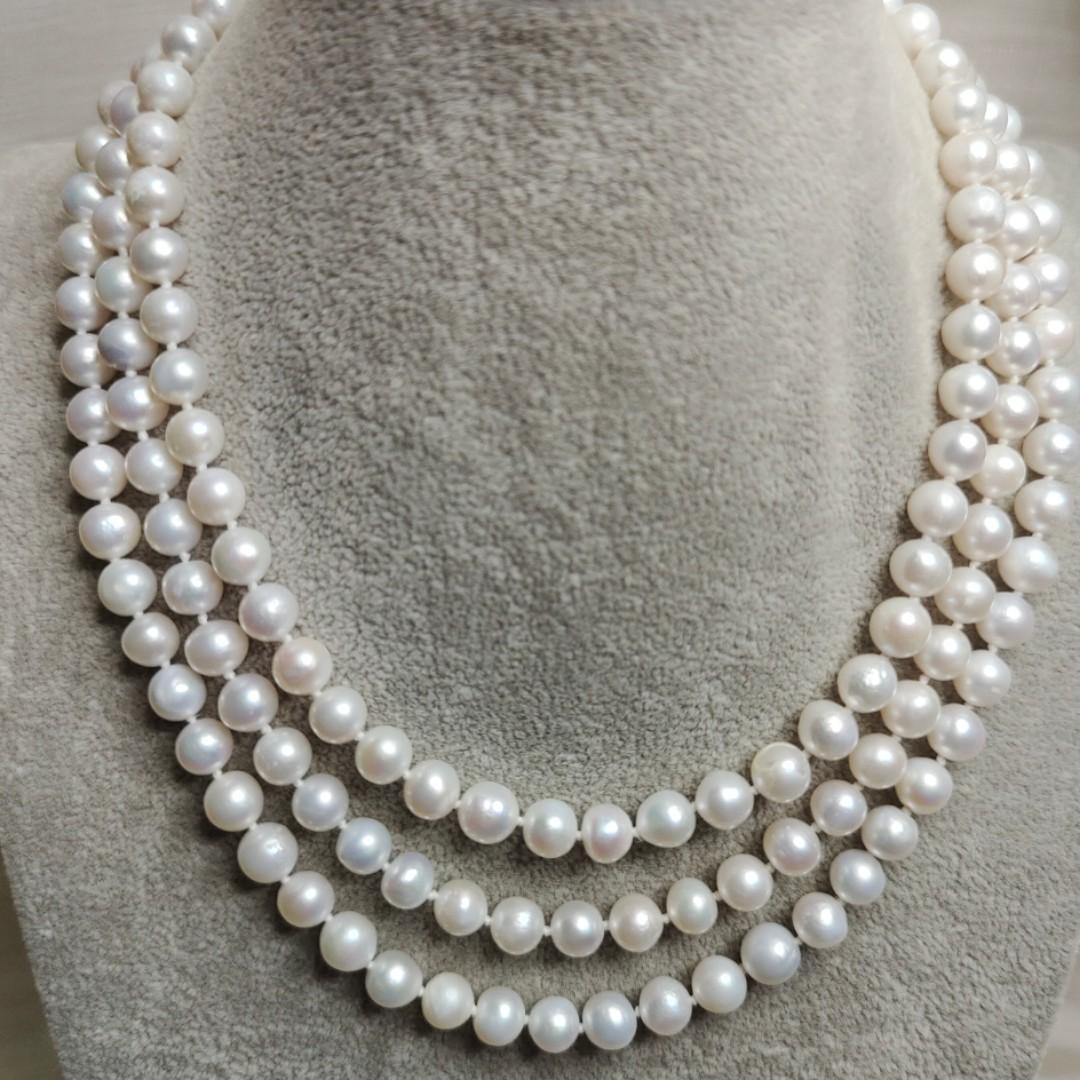 Pure white clearance pearl necklace