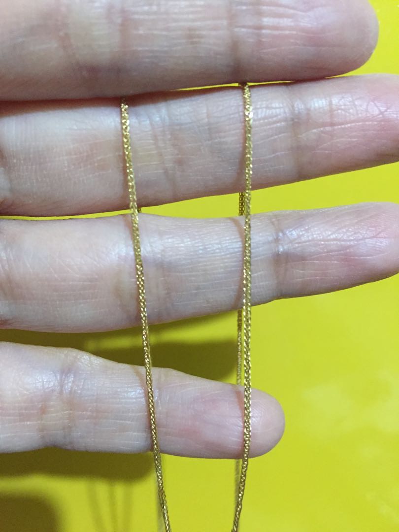 18K Saudi Gold Foxtail Chain Necklace 