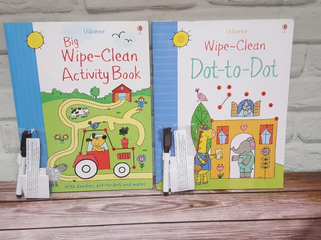 [全新]Usborne WipeClean 1 2 3 (附白板筆)擦寫書, 嬰兒及兒童, 嬰兒玩具在旋轉拍賣