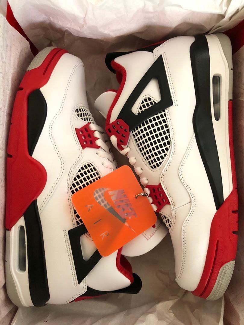 Air Jordan 4 Fire Red, Men's Fashion, Footwear, Sneakers on Carousell