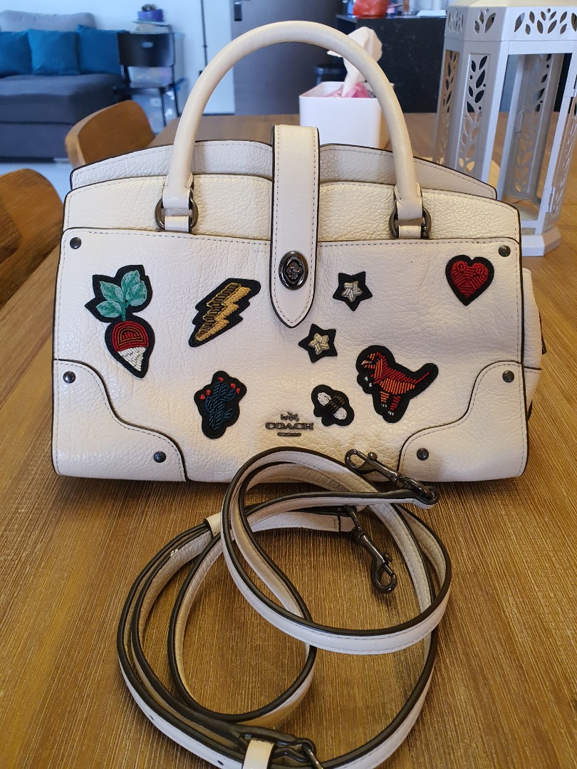 Coach Mercer Satchel 24 with Souvenir Embroidery Women s Fashion