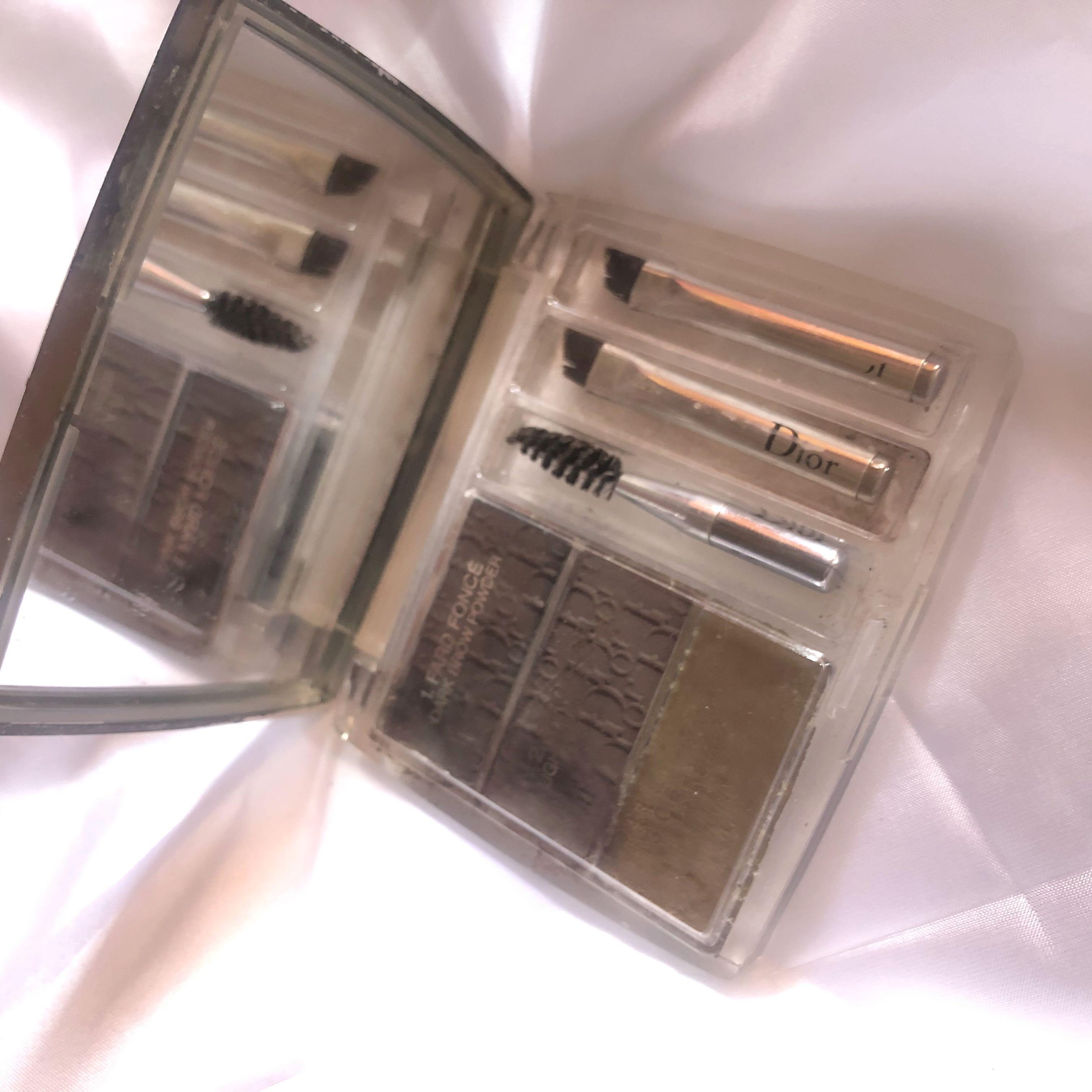 DIOR ALL IN ONE 3D BROW PALETTE (Category: Makeup) located in Tarlac. Submitted by prelovedbykass (Listing ID 1108956195, Image 3). Description: AUTHENTIC DIOR ALL-IN-ONE 3D BROW PALETTE with box, manual, cover, complete brushes bought last year RFS: I had changed my hair color Lighting may change the real color.