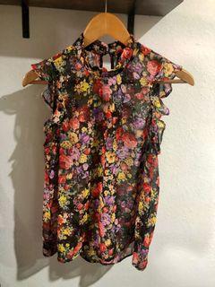 F21 floral sheer top