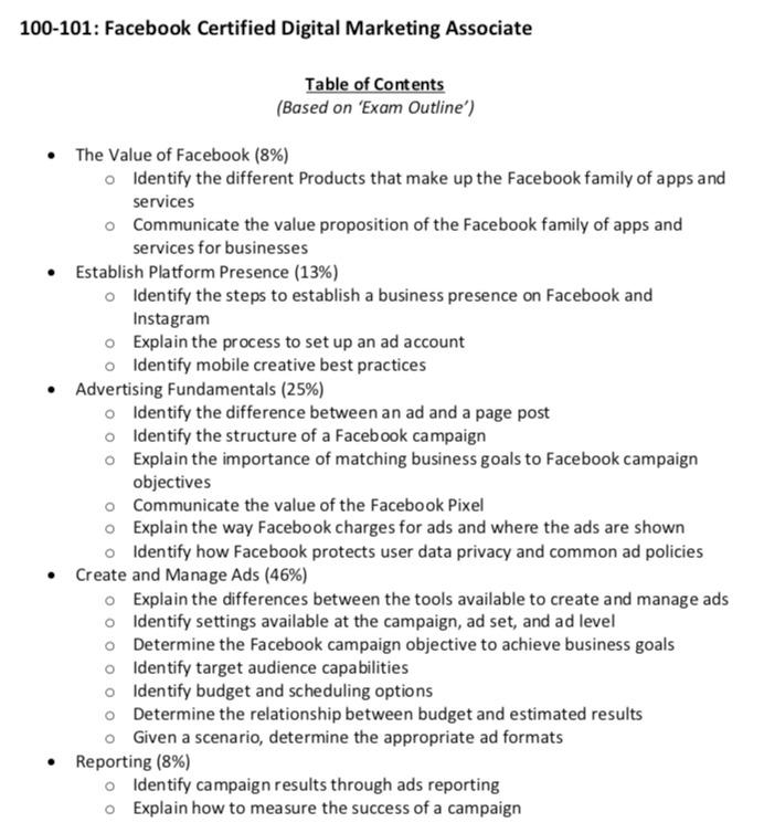 Facebook Blueprint Certification 100 101: Facebook Certified Digital