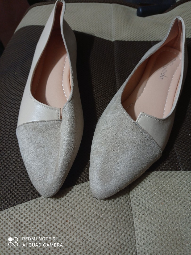 silver flat shoes size 9