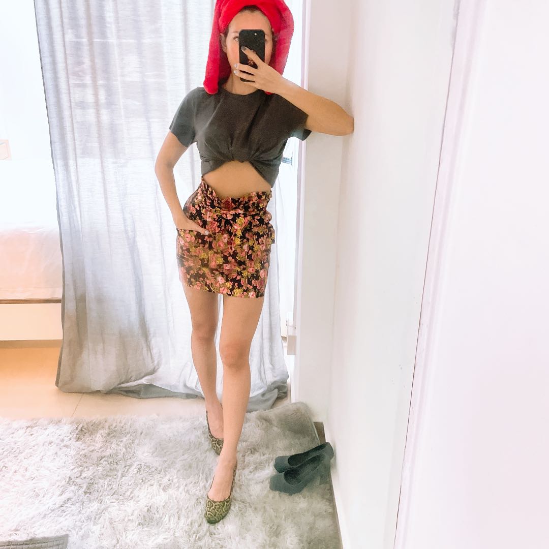 Floral store paperbag skirt