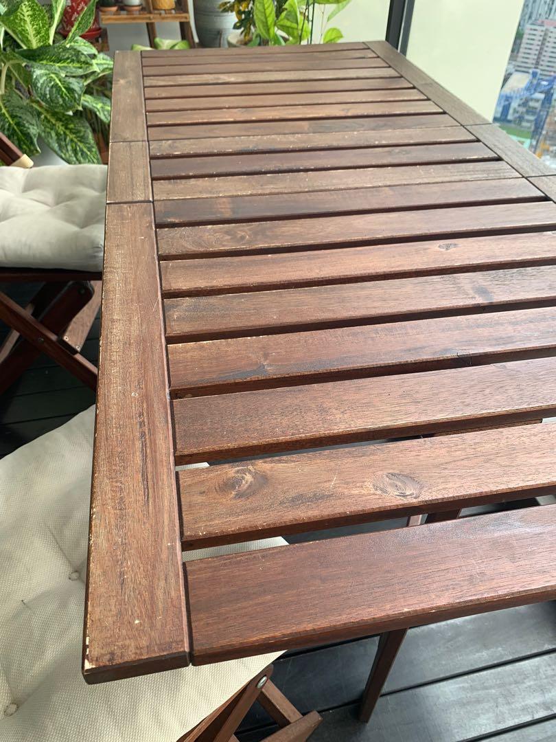 Folding table and 2 chairs set IKEA Applaro, Furniture & Home Living, Furniture, Tables & Sets