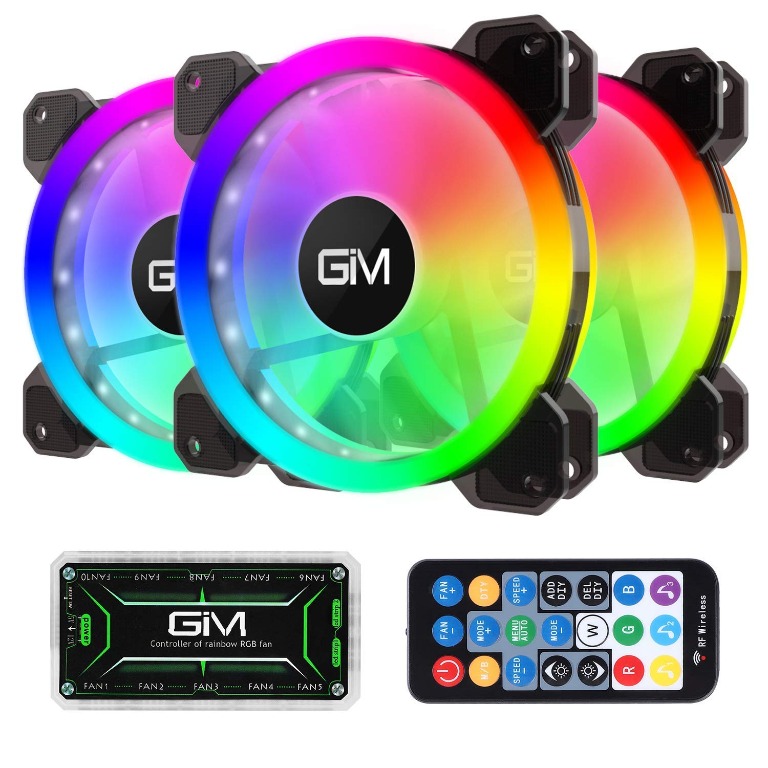 RGB Case Fans with Hydraulic Bearing PCCOOLER 120mm Case Fan 3 Pack Magic Moon Series PC-FX120 High Performance Cooling PC Fans Low Noise Computer Fans for PC Case 
