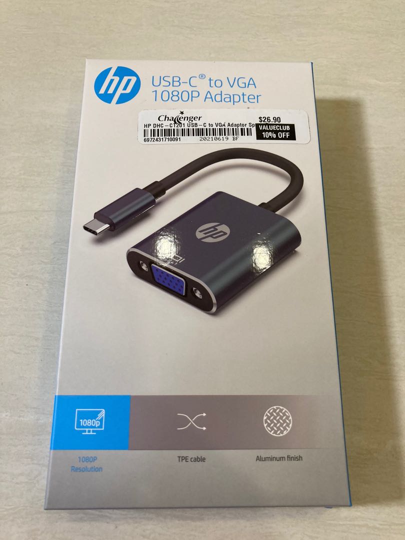 HP USBC to VGA Adapter, Computers & Tech, Parts & Accessories