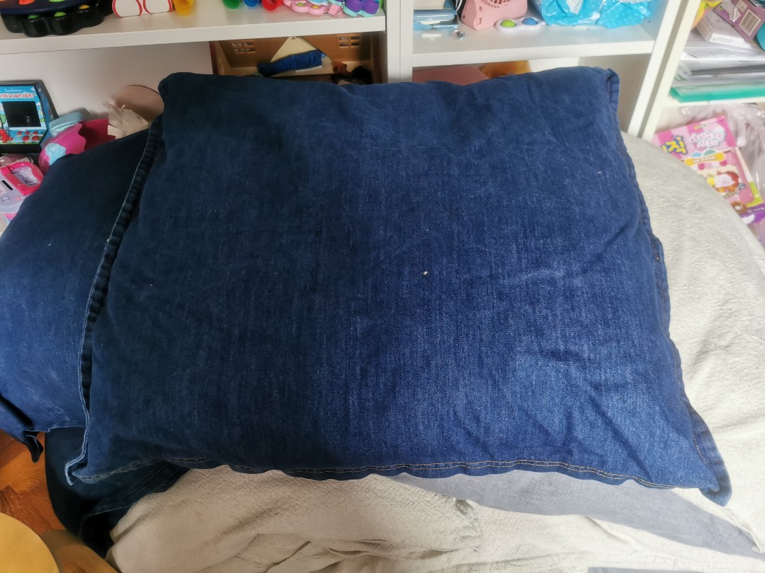 large blue pillows