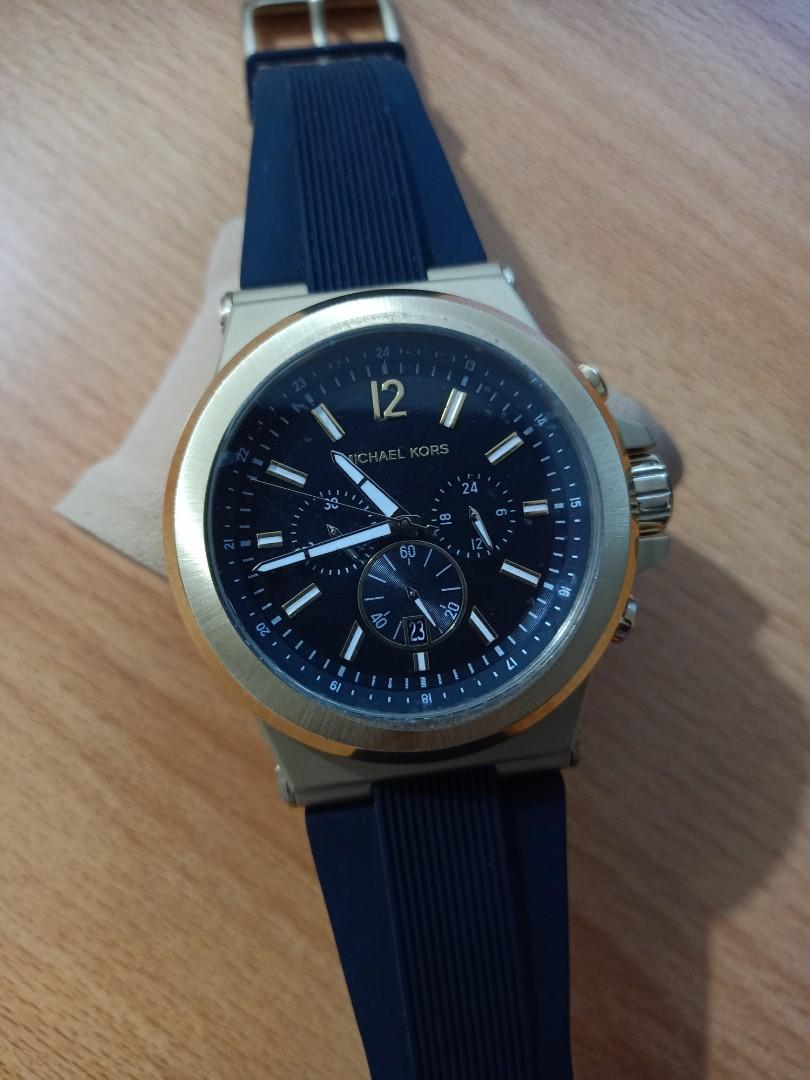 Jam Tangan Pria Michael Kors Dylan Black Chronograph Original