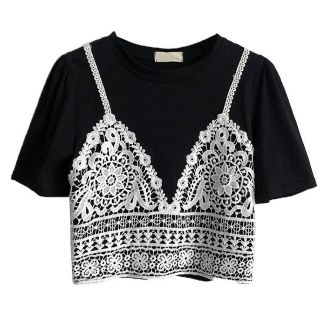 crop top lace shirt