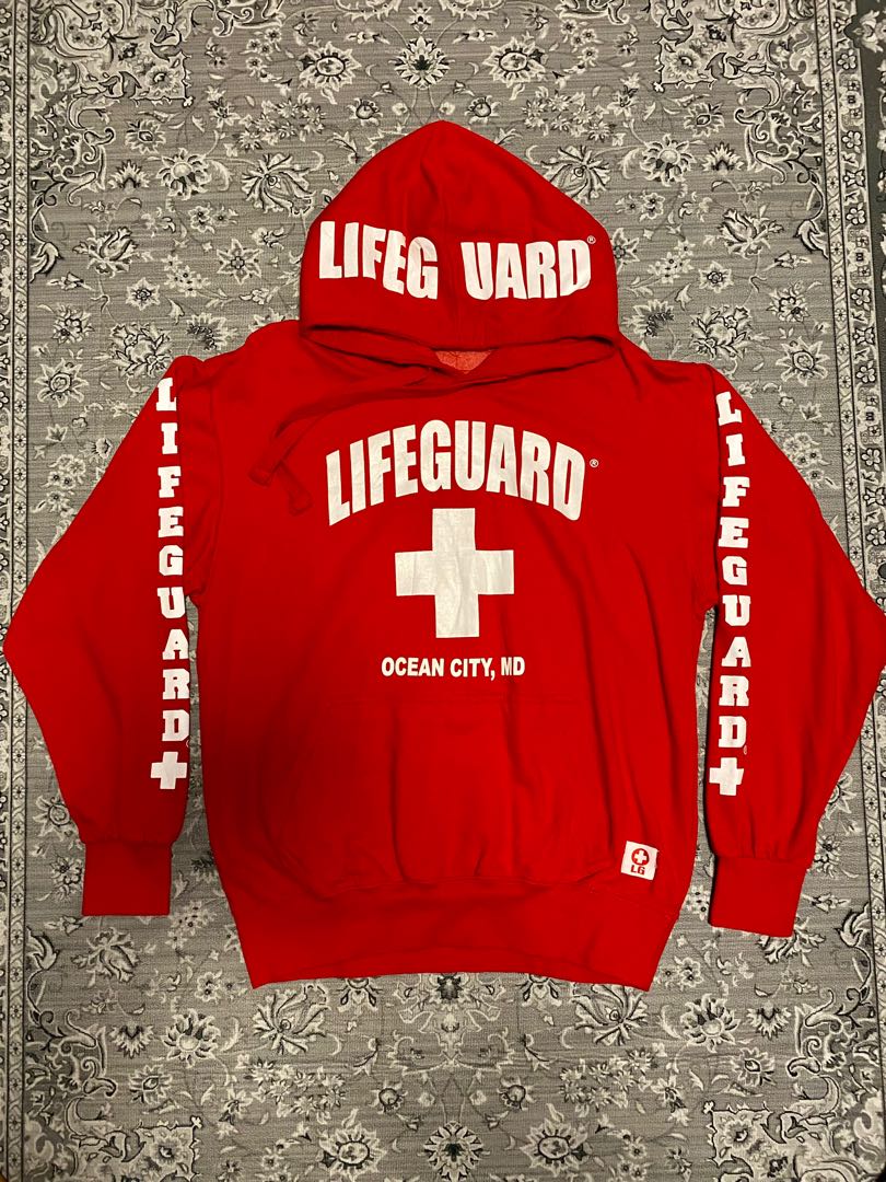 Lifeguard Ocean City MD Hoodie Pullover Red