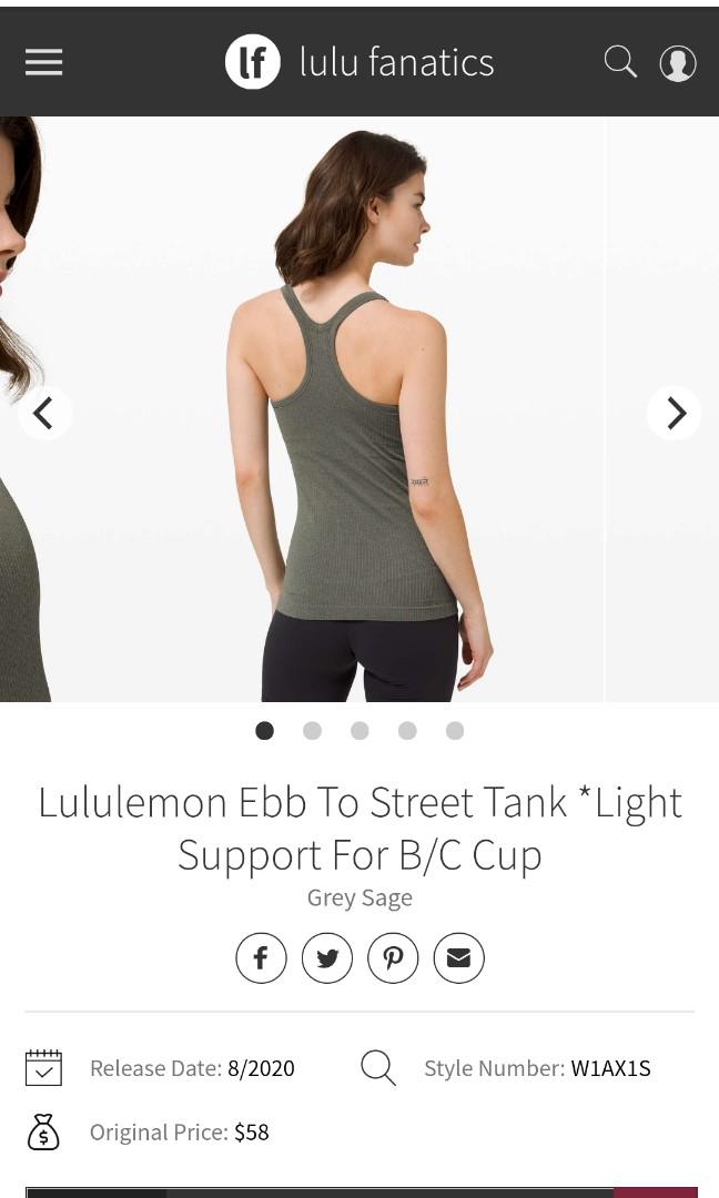 Lululemon Ebb To Street Tank *Light Support For B/C Cup - Blue Linen - lulu  fanatics