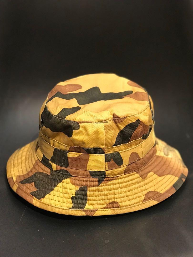 Mustard camo bucket hat