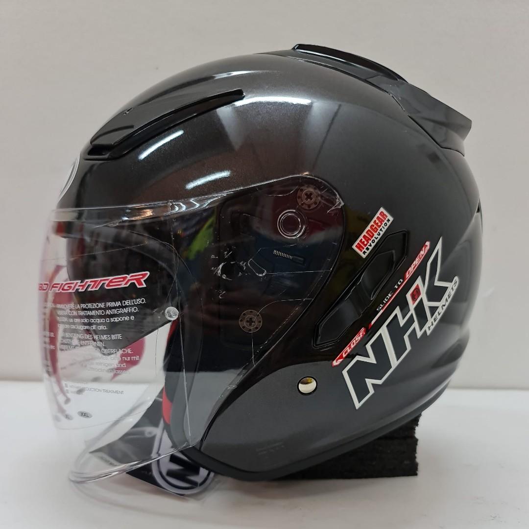 NHK R1 METALLIC BLACK HELMET, Motorcycles, Motorcycle Apparel on Carousell