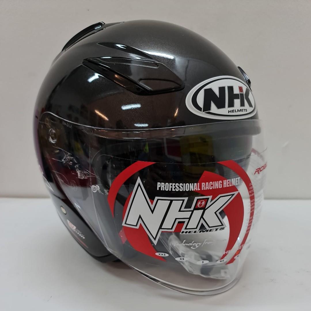 NHK R1 METALLIC BLACK HELMET, Motorcycles, Motorcycle Apparel on Carousell