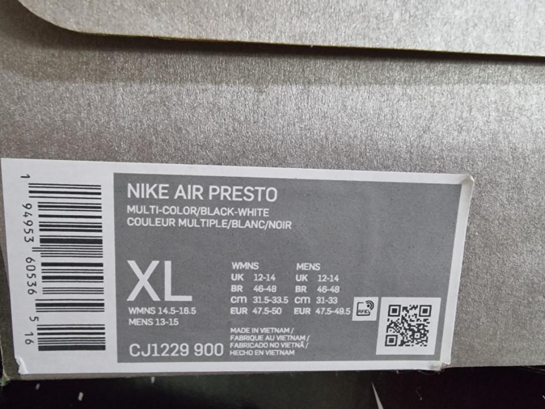 xl presto size