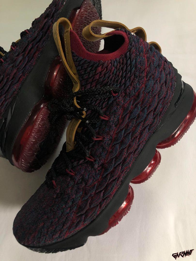 Lebron 15 maroon and gold on sale