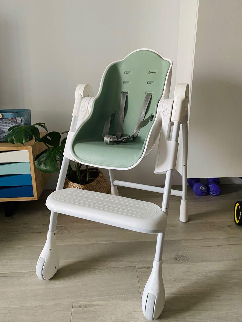 二手 新加坡oribel 成長型餐椅 綠 親子用品 哺育用品在旋轉拍賣
