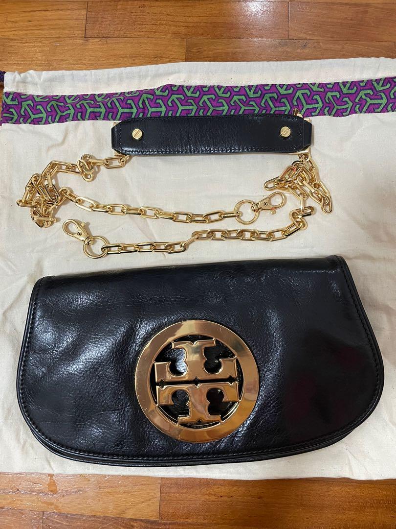 Tory Burch Black Leather Raphael Logo Crossbody Bag Tory Burch