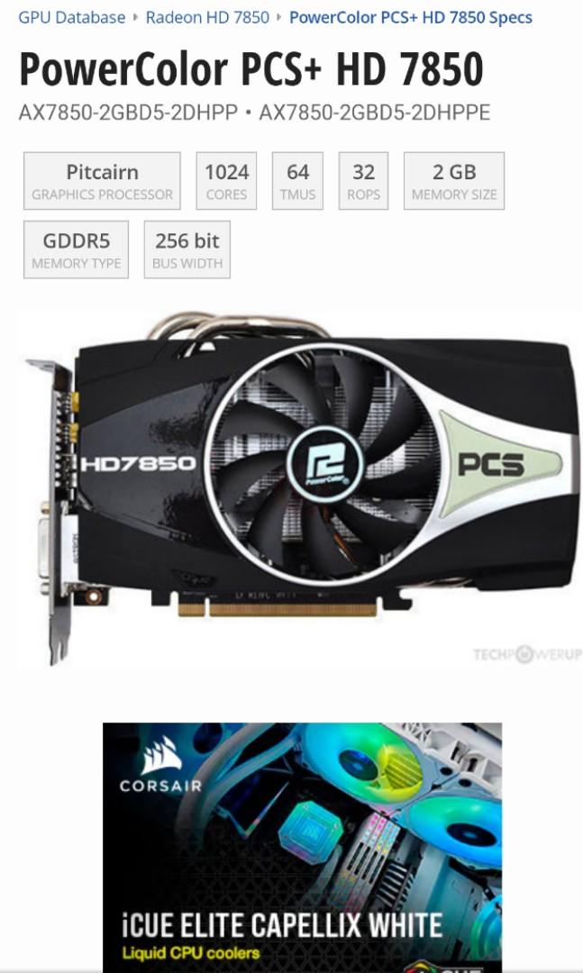 Radeon hd 7850 outlet specs