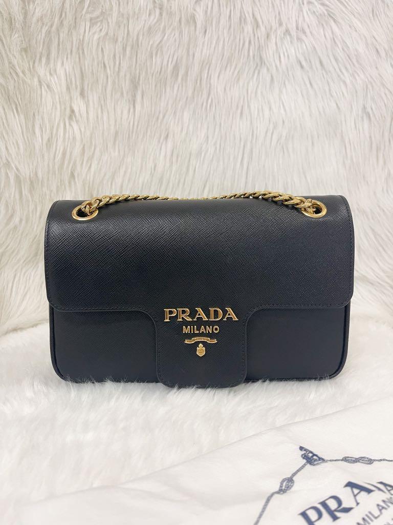 Prada, Bags, Very Lightly Used Prada Bd193 Black Pattina Saffiano Leather  Small Cross Body